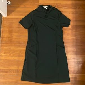 ModCloth L green bow shift 60s dress mod large mad men mini Christmas dress